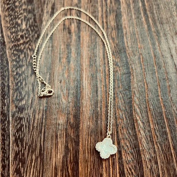 Rachel Zoe 14k Gold Plated Clover Pendant Necklace with CZs - Picture 5 of 7